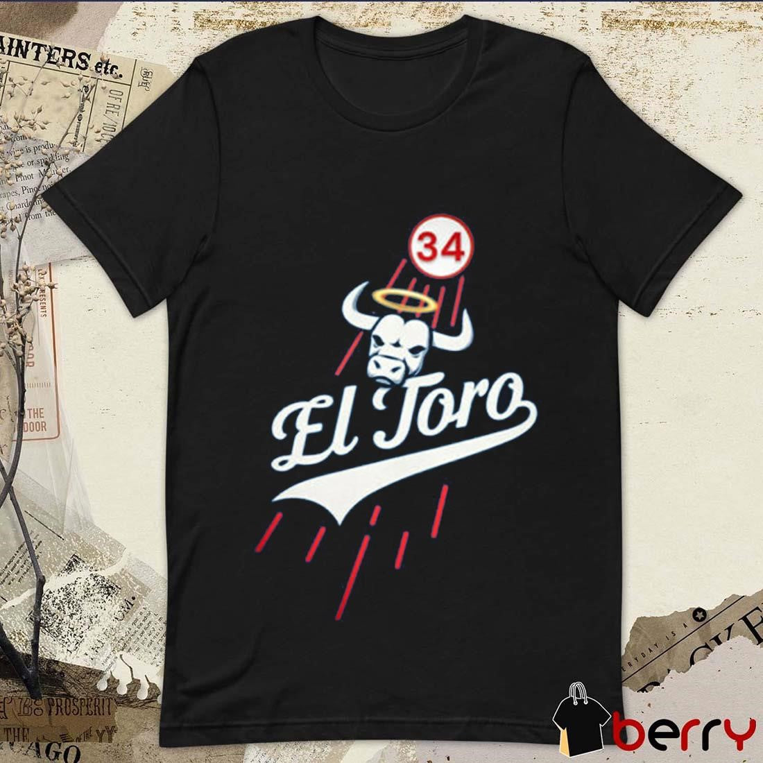 Fernando Valenzuela 34 El Toro Los Angeles Dodgers MLB t-shirt