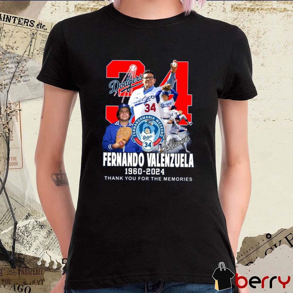 Fernando Valenzuela Los Angeles Dodgers 1960-2024 Thank You For The Memories Signature t-shirt
