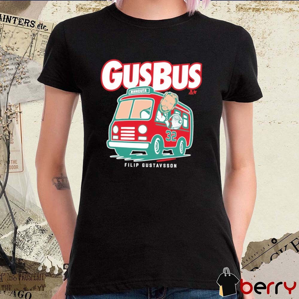 Filip Gustavsson Hop On the Gus Bus Minnesota Wild t-shirt