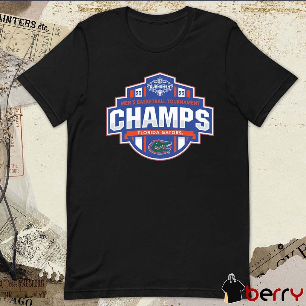 Florida Gators 2025 SEC Men’s Basketball Conference Tournament Champions Locker Room t-shirt