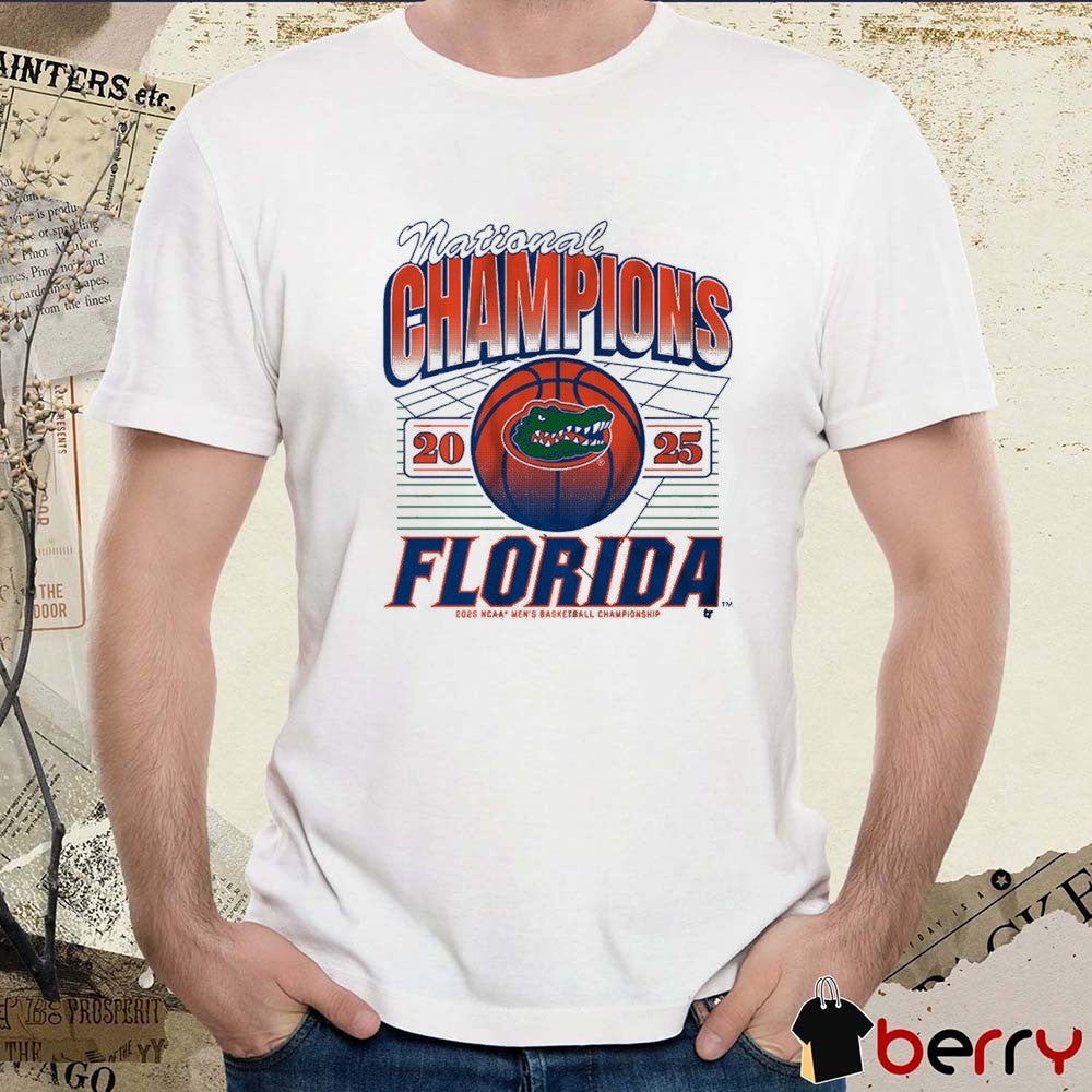 Florida Gators Basketball 2025 NCAA Men’s Basketball Champions Grid Win Houston Cougars t-shirt