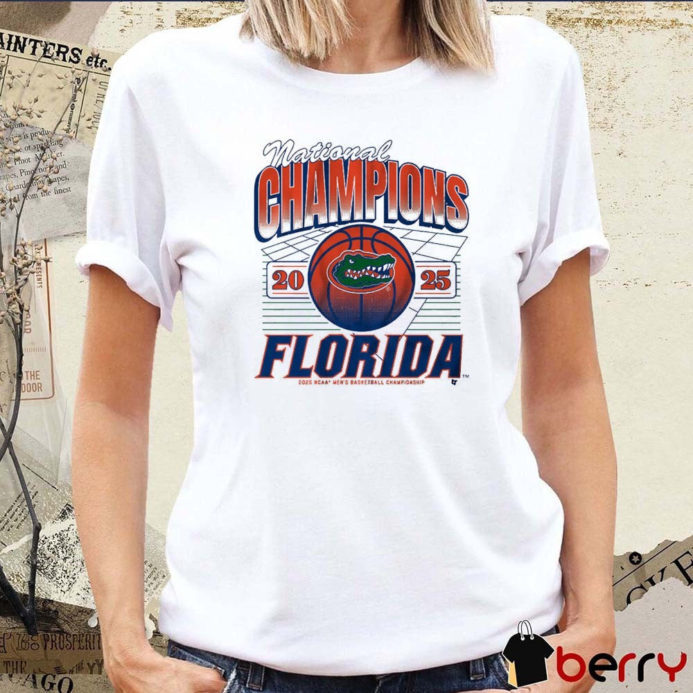 Florida Gators Basketball 2025 NCAA Men’s Basketball Champions Grid Win Houston Cougars t-shirt