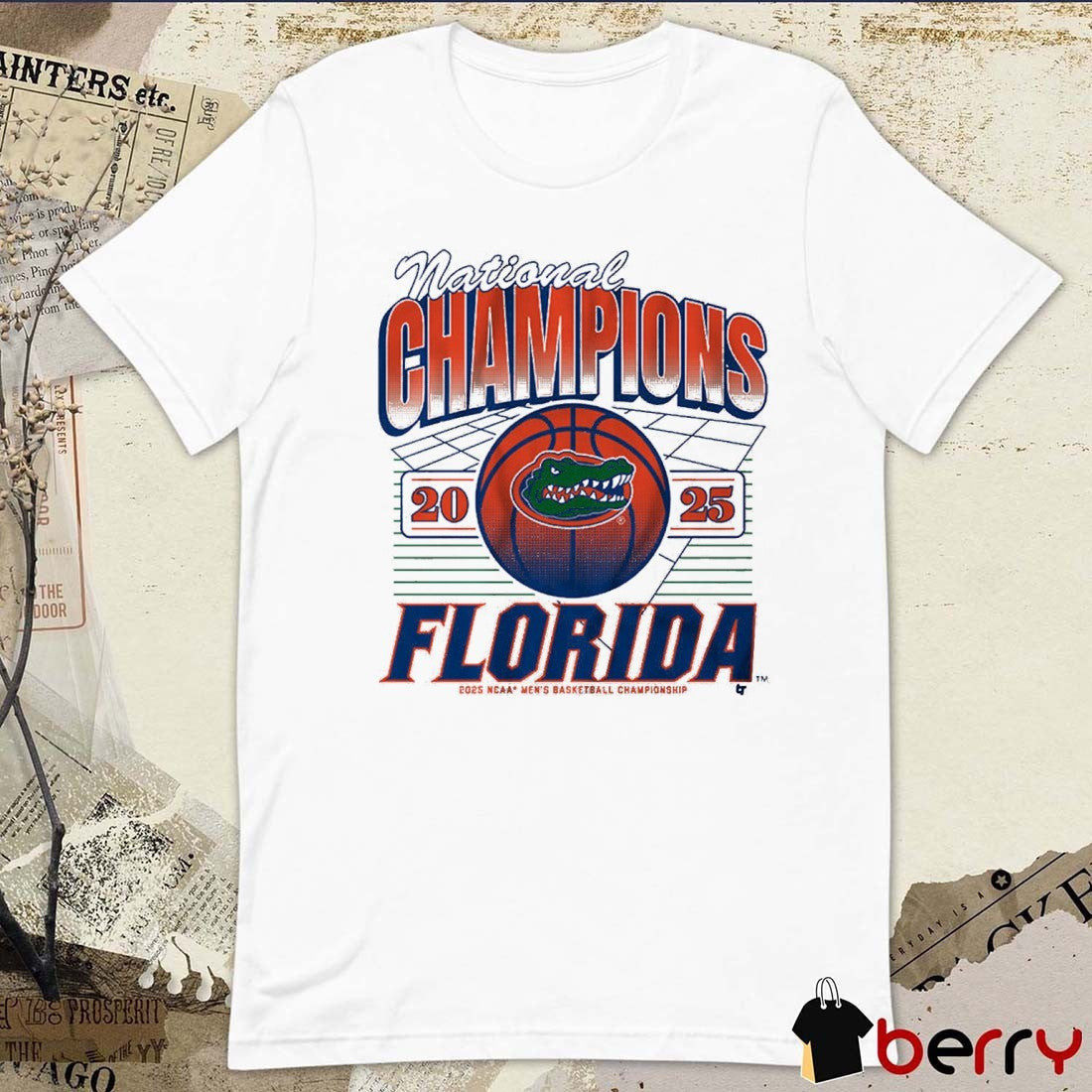 Florida Gators Basketball 2025 NCAA Men’s Basketball Champions Grid Win Houston Cougars t-shirt
