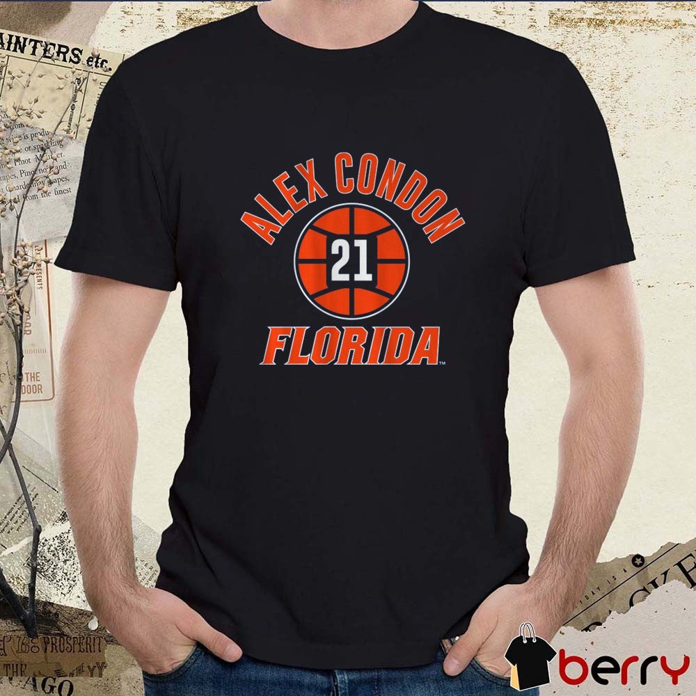 Florida Gators Basketball Alex Condon Name Number Ball 21 t-shirt