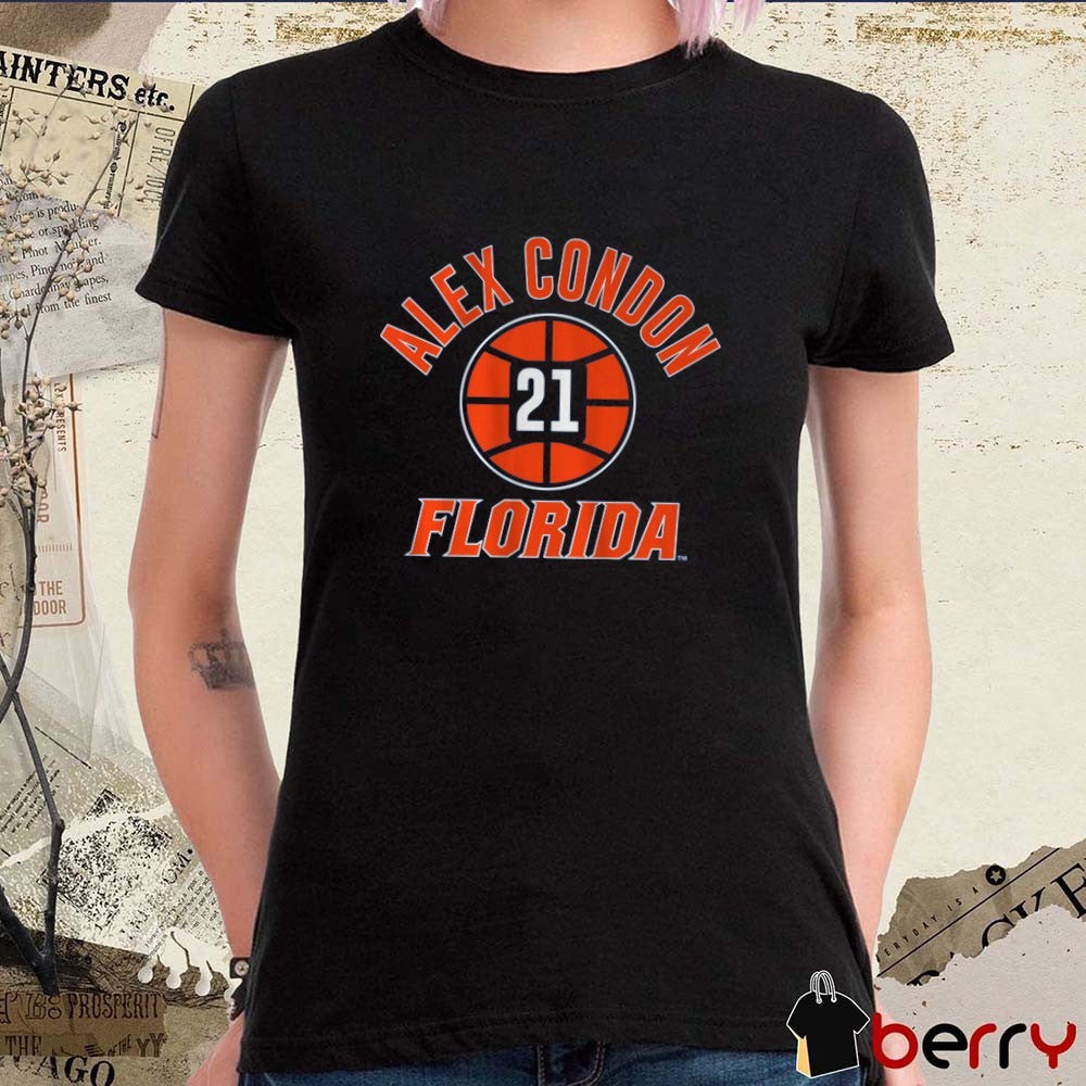 Florida Gators Basketball Alex Condon Name Number Ball 21 t-shirt