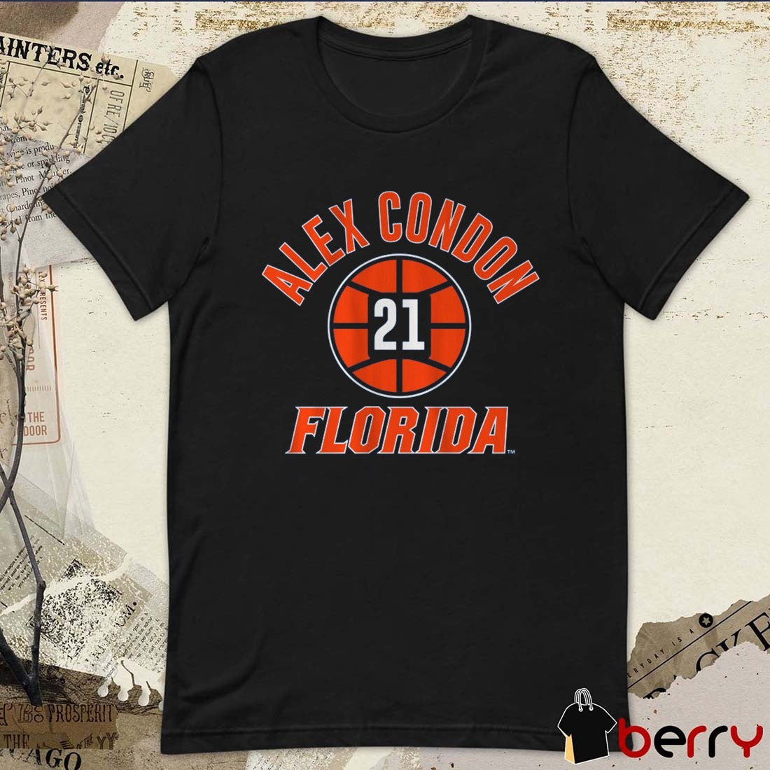 Florida Gators Basketball Alex Condon Name Number Ball 21 t-shirt