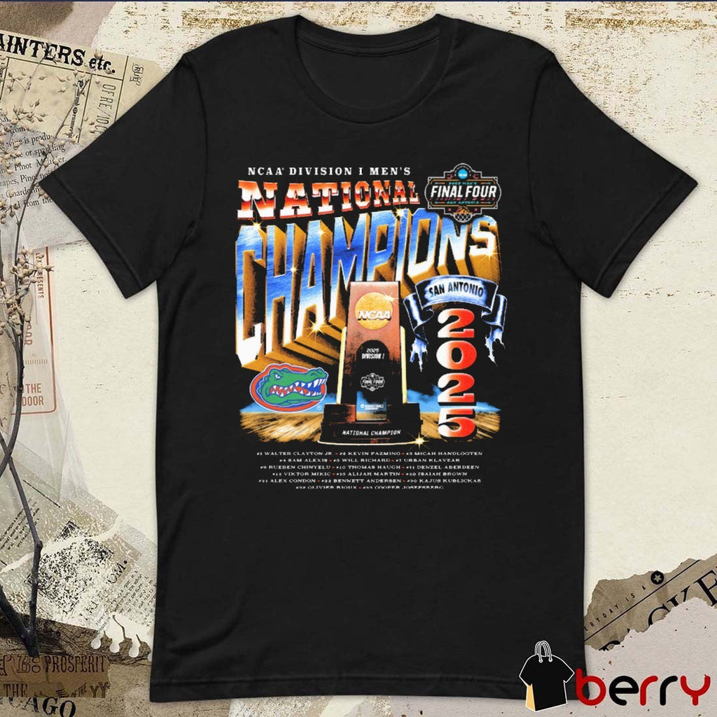 Florida Gators Basketball NCAA Division I Men’s National Champions Street San Antonio Walter Clayton Jr. Kevin Pazmino 2025 t-shirt
