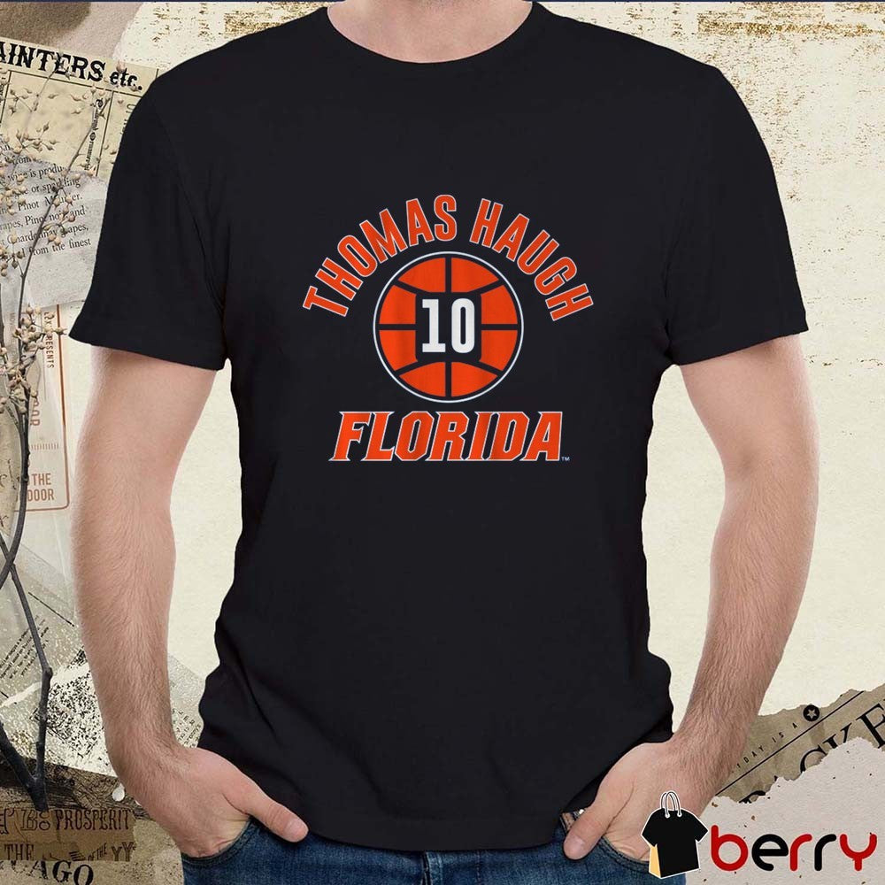 Florida Gators Basketball Thomas Haugh Name Number Ball 10 t-shirt