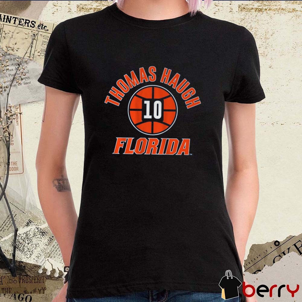 Florida Gators Basketball Thomas Haugh Name Number Ball 10 t-shirt