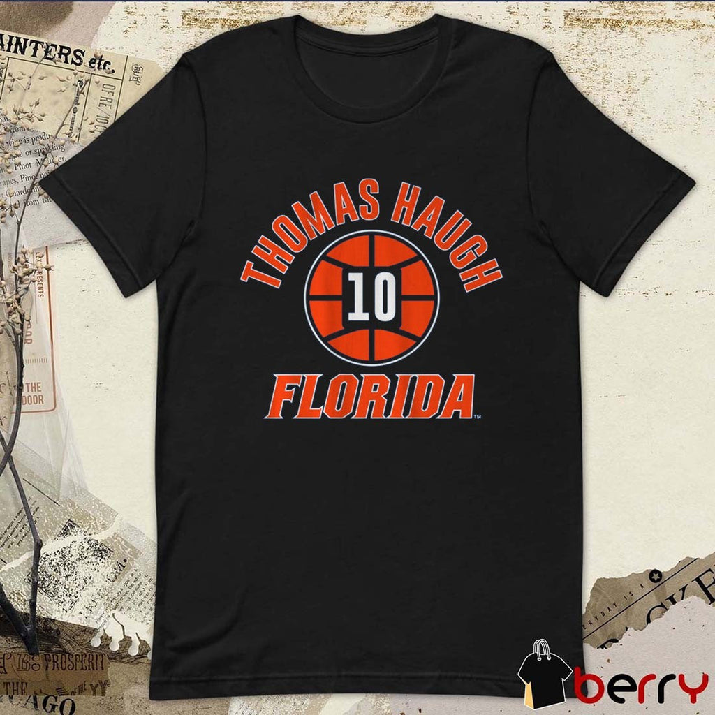 Florida Gators Basketball Thomas Haugh Name Number Ball 10 t-shirt