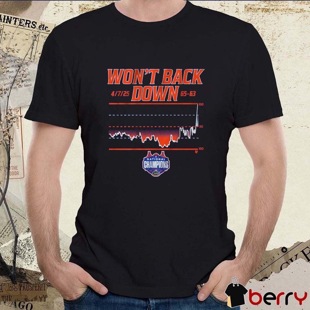 Florida Gators Basketball Won’t Back Down National Champions 4 7 2025 t-shirt