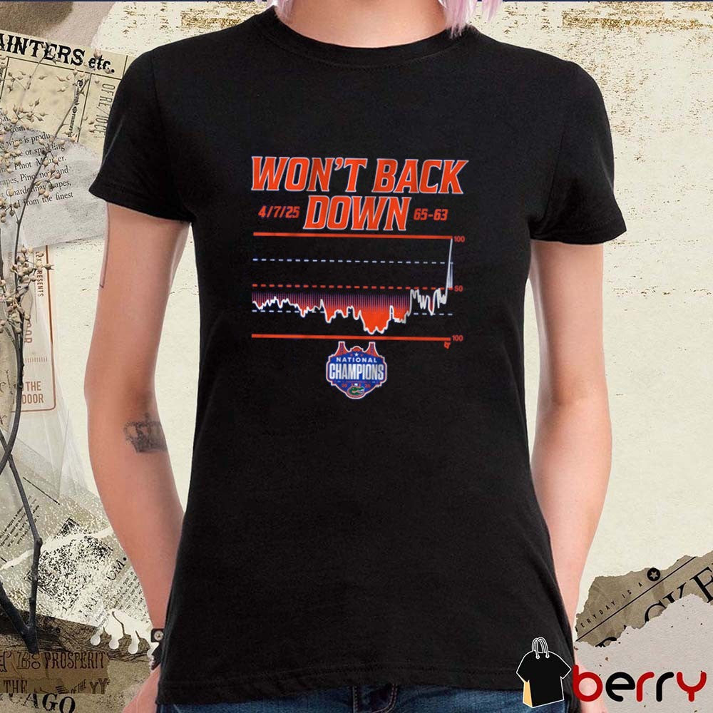 Florida Gators Basketball Won’t Back Down National Champions 4 7 2025 t-shirt