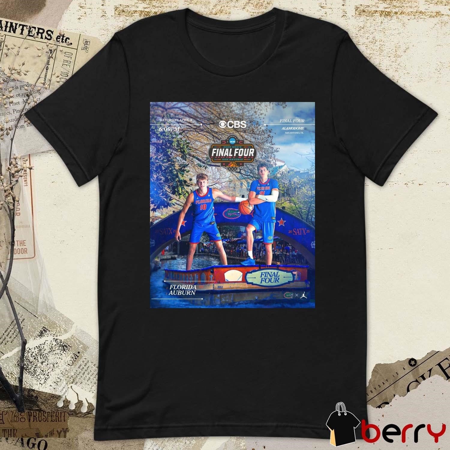 Florida Gators Men’s Basketball vs Auburn Tigers National Championship Final Four NCAA 2025 April 5 t-shirt