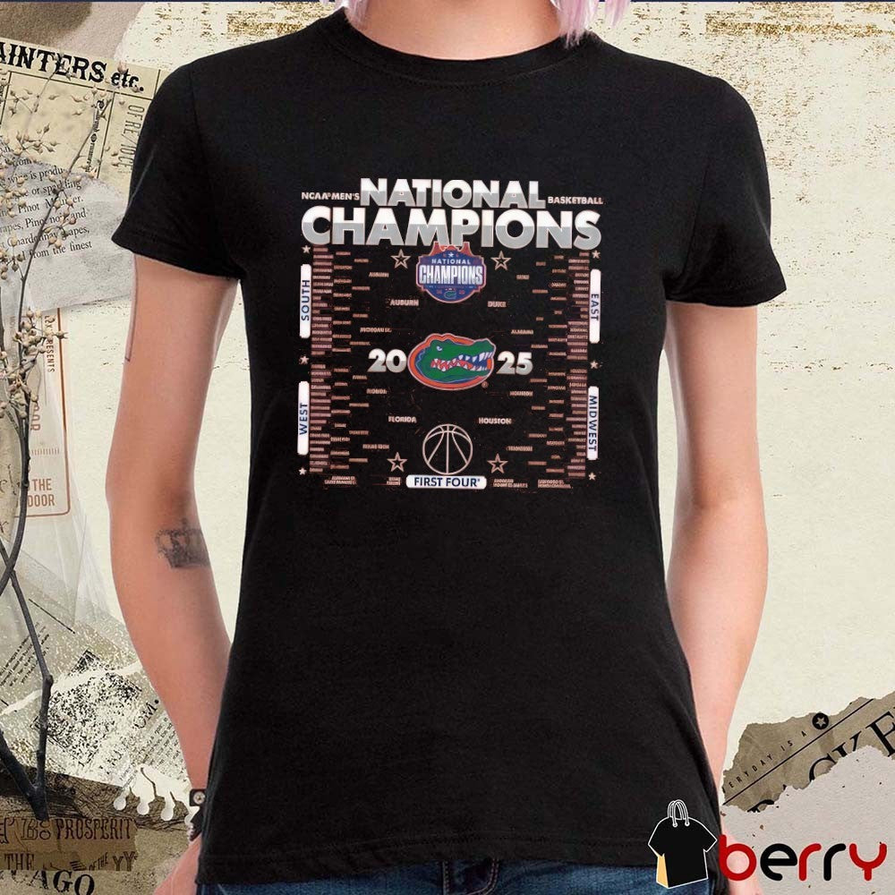 Florida Gators NCAA Men’s Basketball National Champions Bracket First Four 2025 t-shirt