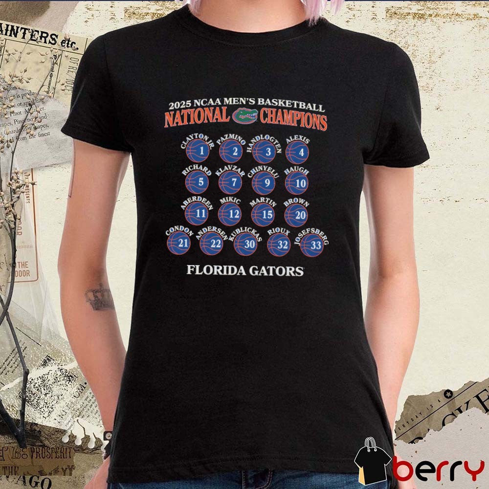 Florida Gators NCAA Men’s Basketball National Champions Net Clayton Jr Pazmino Handlogten 2025 t-shirt