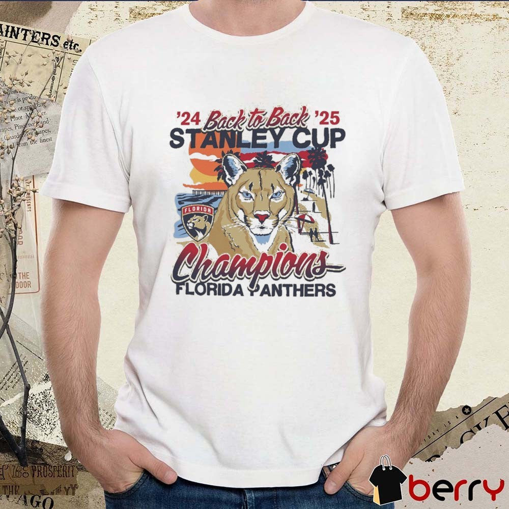 Florida Panthers Back-to-Back Stanley Cup Champions Florida Sunset 2024-2025 t-shirt