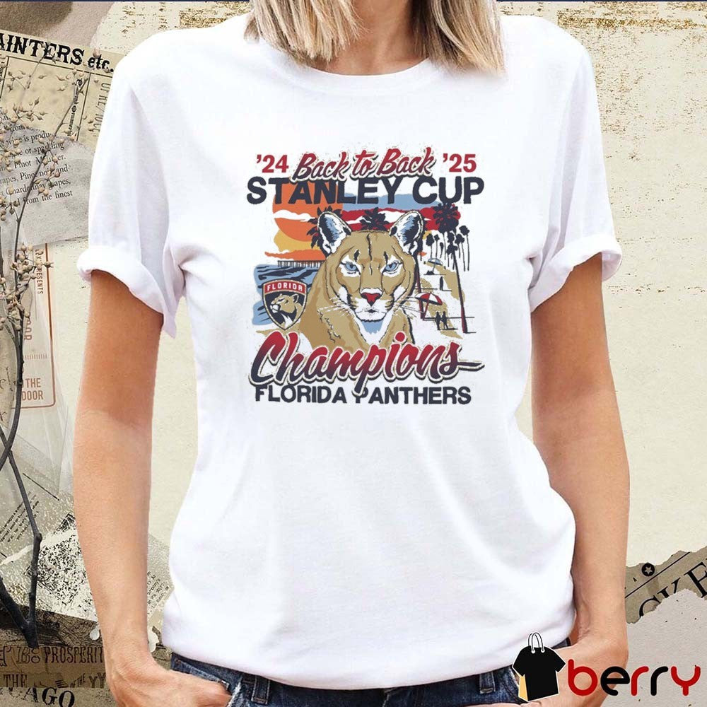Florida Panthers Back-to-Back Stanley Cup Champions Florida Sunset 2024-2025 t-shirt