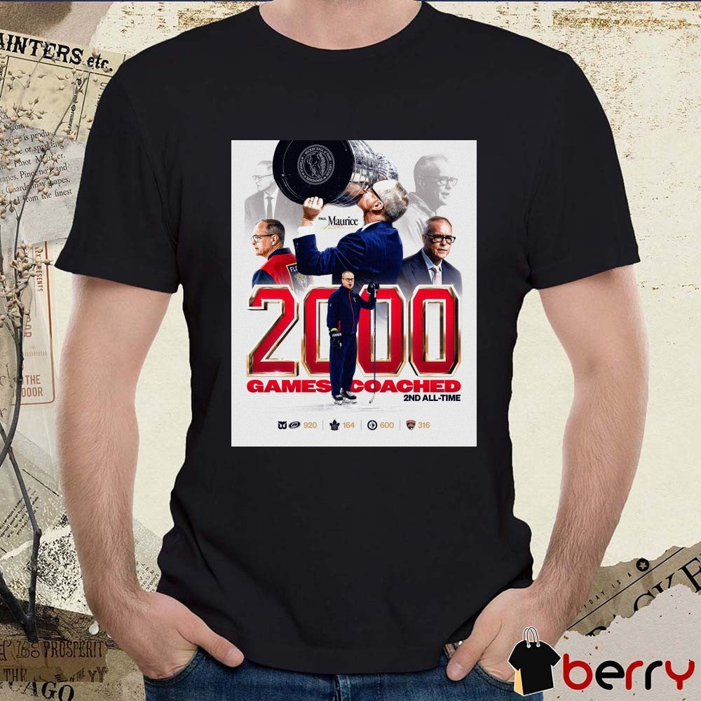 Florida Panthers Paul Maurice 2000 Games Coached 2nd All-Time Signature 2026 Poster t-shirt
