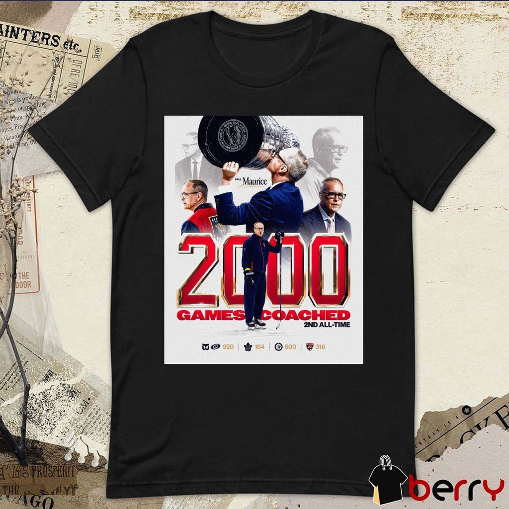 Florida Panthers Paul Maurice 2000 Games Coached 2nd All-Time Signature 2026 Poster t-shirt