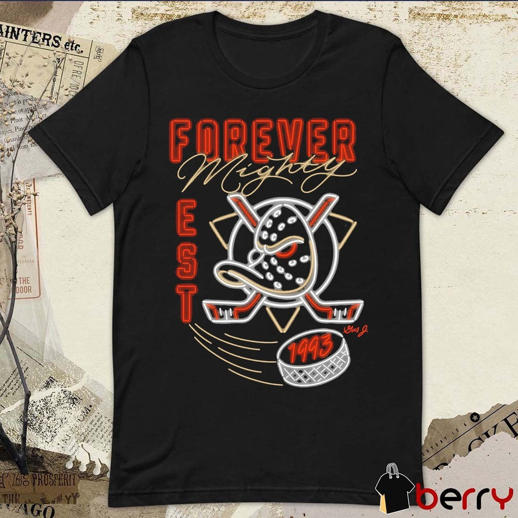 Forever Mighty Neon Est 1993 Anaheim Ducks NHL Signature t-shirt