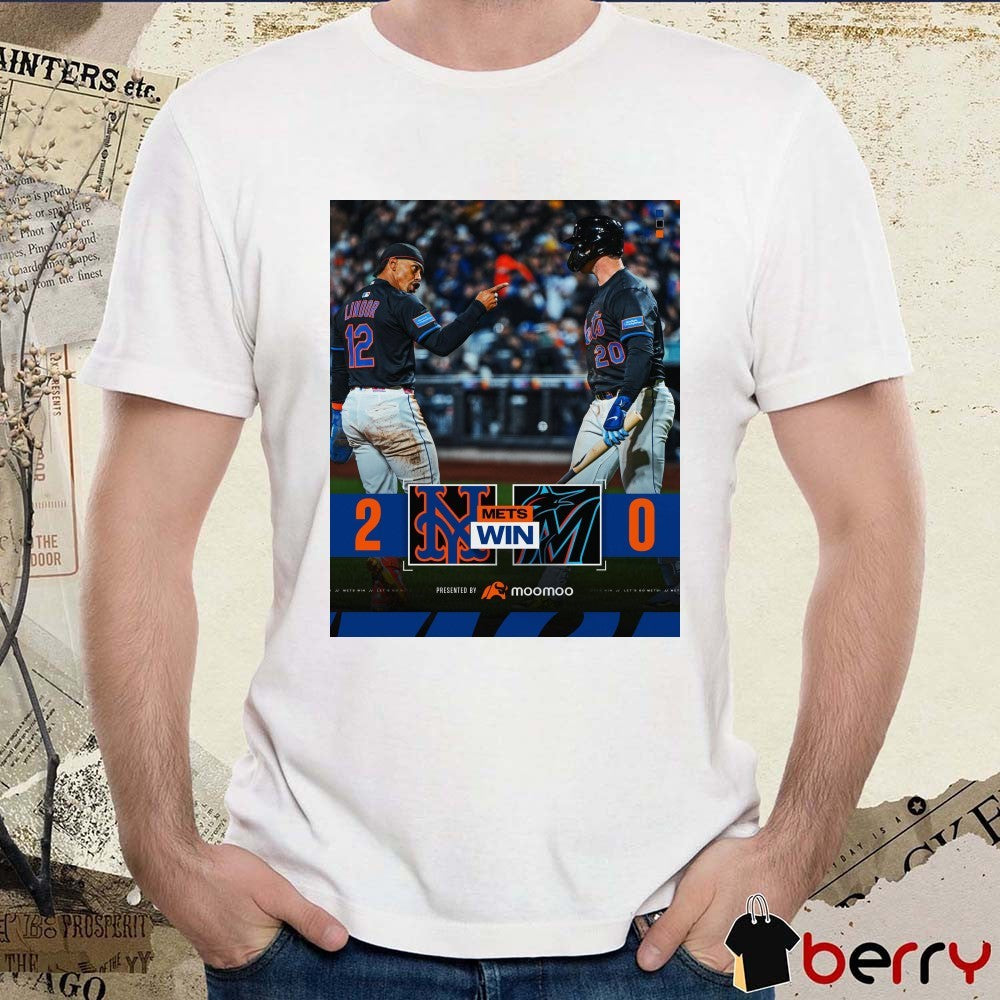 Francisco Lindor And Pete Alonso New York Mets Win Miami Marlins Final Score 2 – 0 Poster t-shirt
