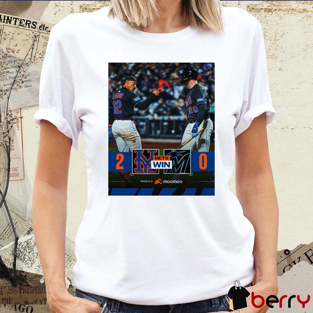 Francisco Lindor And Pete Alonso New York Mets Win Miami Marlins Final Score 2 – 0 Poster t-shirt