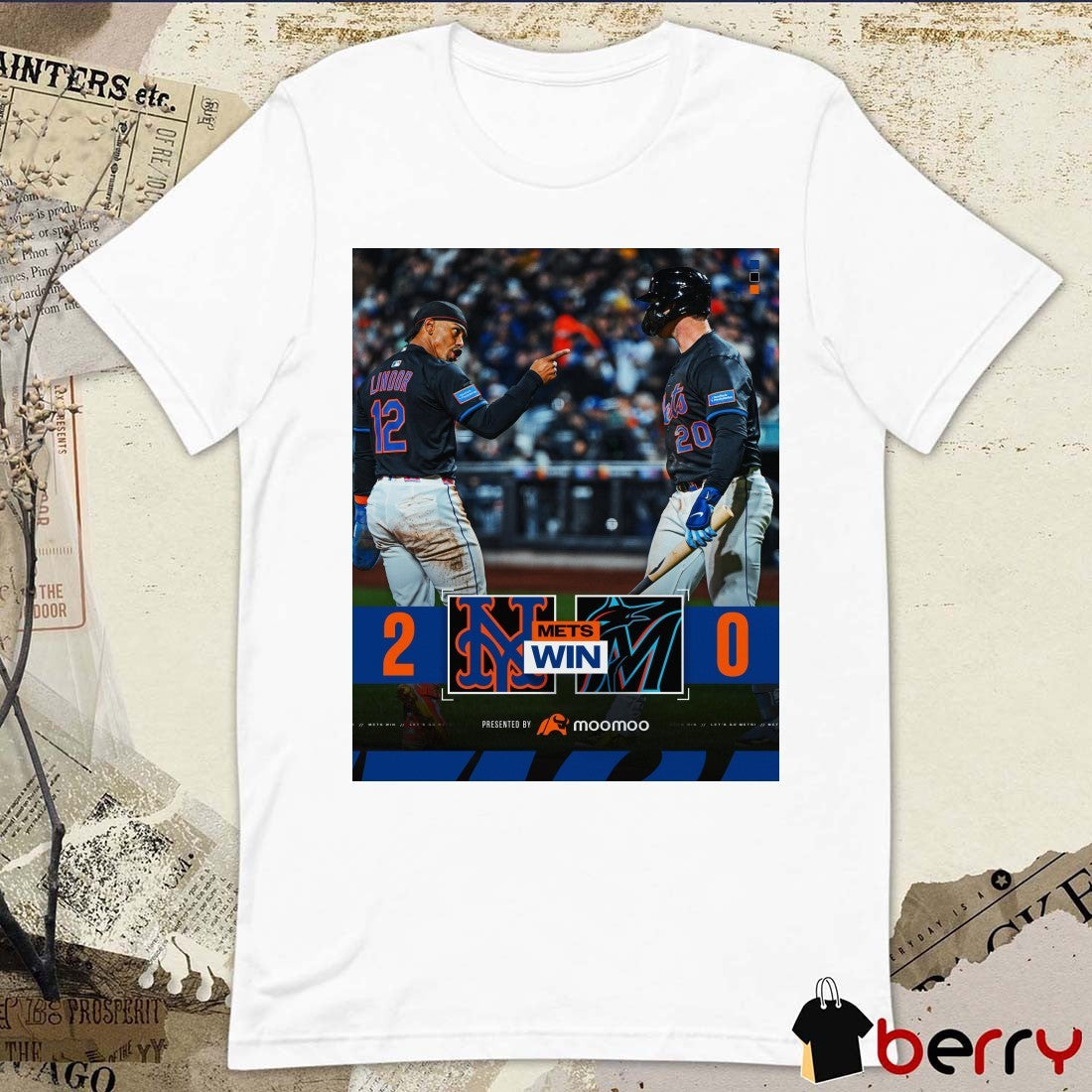 Francisco Lindor And Pete Alonso New York Mets Win Miami Marlins Final Score 2 – 0 Poster t-shirt
