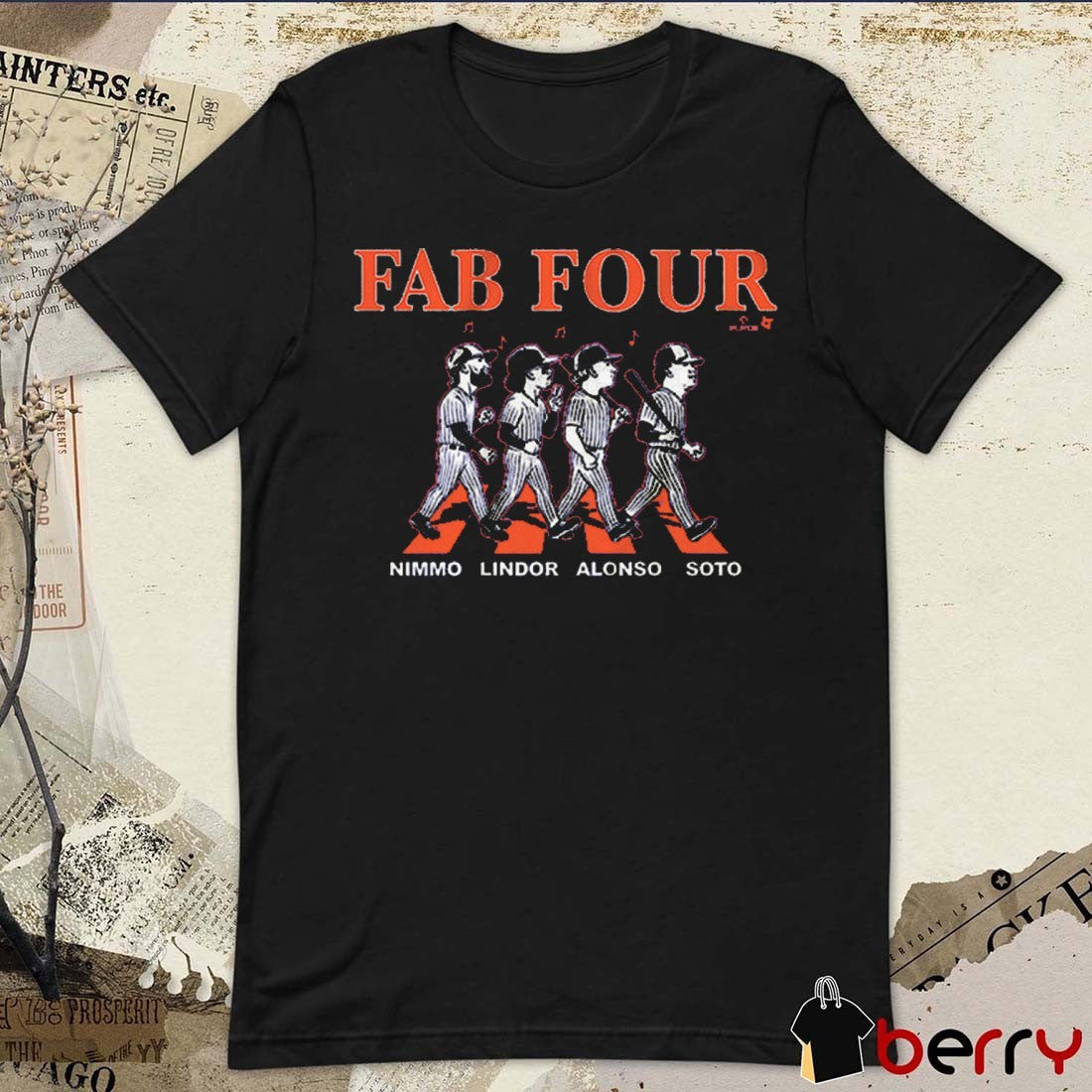 Francisco Lindor, Juan Soto, Pete Alonso, and Brandon Nimmo Fab Four Album New York Mets MLB t-shirt