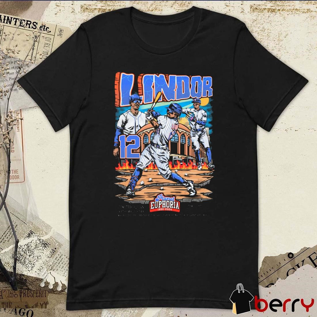 Francisco Lindor New York Mets MLB Planet Euphoria Artwork t-shirt