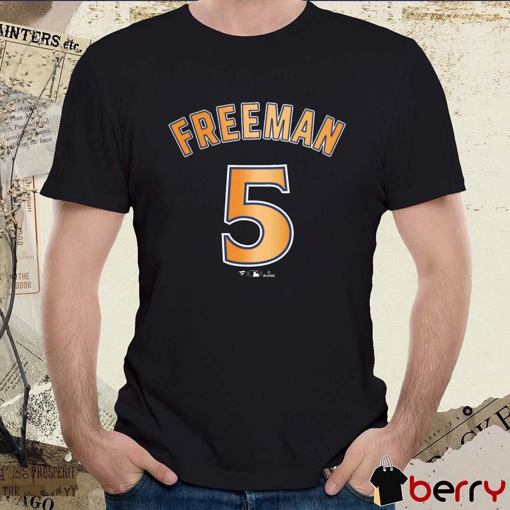 Freddie Freeman 5 Los Angeles Dodgers MLB 2024 World Series Champions Name & Number t-shirt