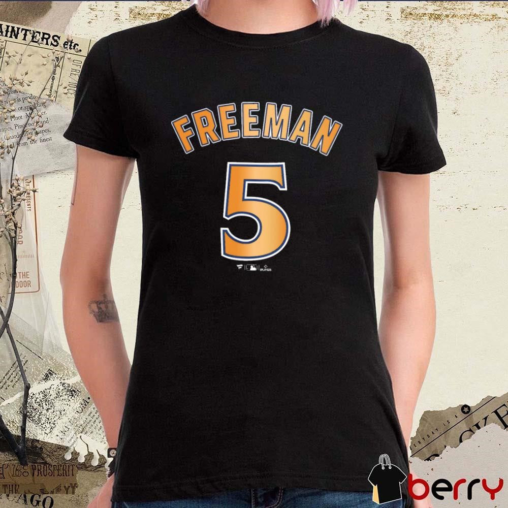 Freddie Freeman 5 Los Angeles Dodgers MLB 2024 World Series Champions Name & Number t-shirt