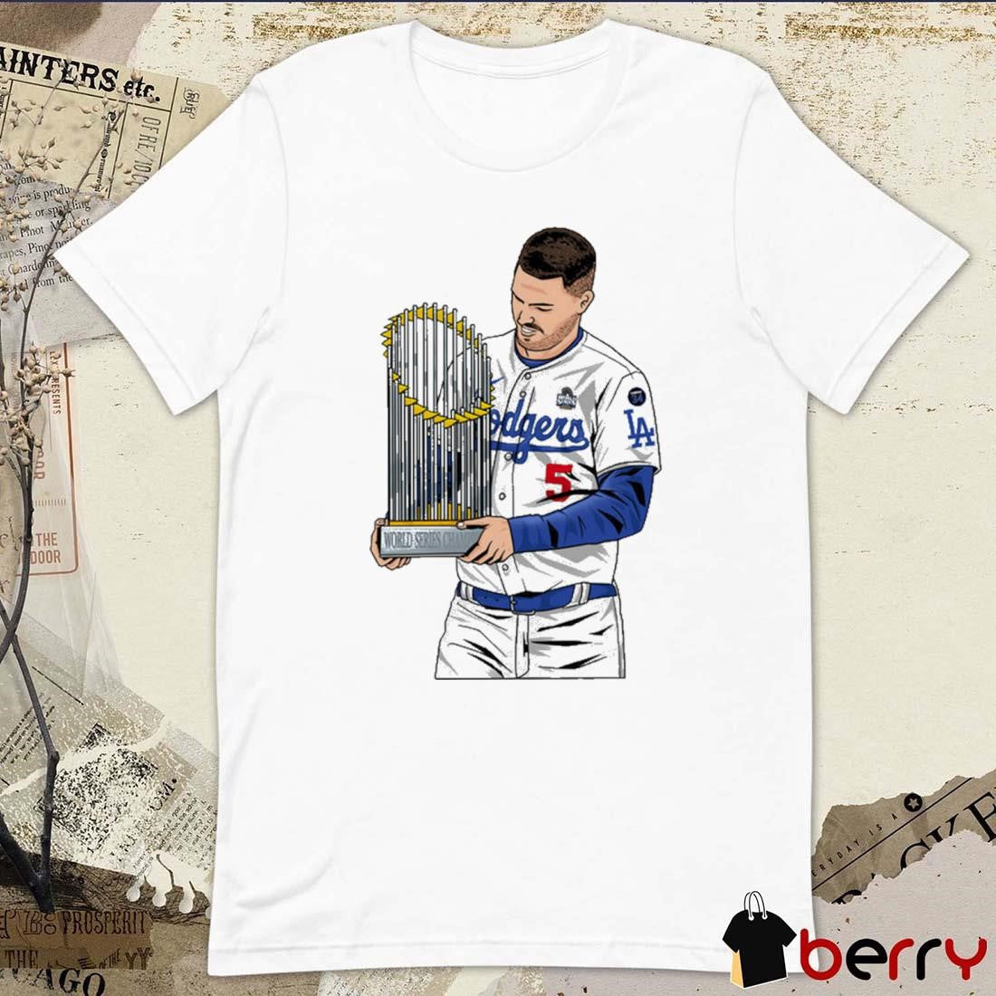 Freddie Freeman Los Angeles Dodgers Hand MLB World Series Champions Cup t-shirt