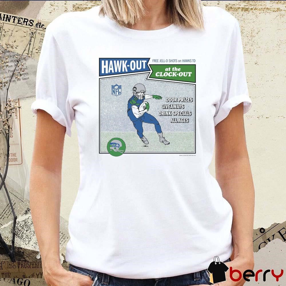 Free Jell-O Shots On Hawks TD Hawk-Out At The Clock-Out Door Prizes NFL t-shirt