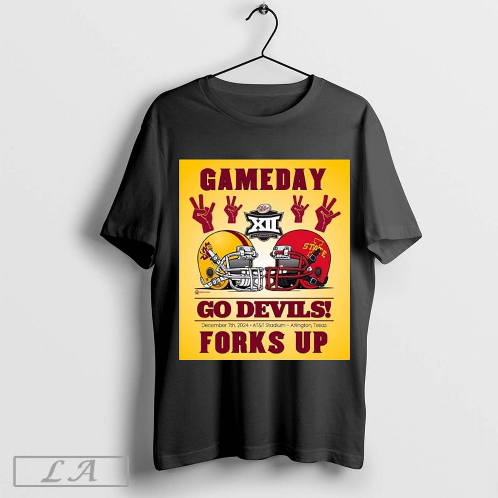 Official Gameday Dr Pepper Xii Championship Go Devils Forks Up Iowa State Vs Arizona State Poster
