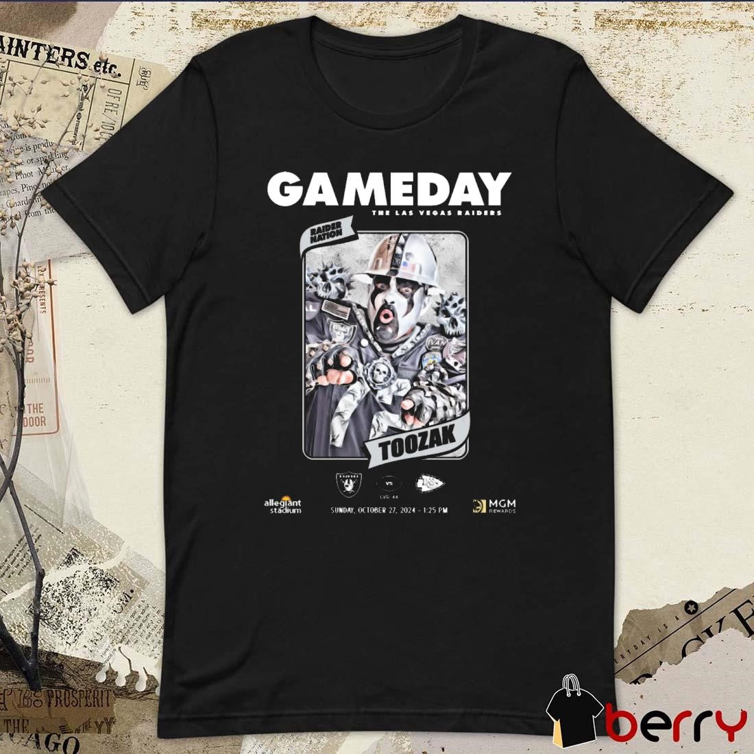 Gameday The Las Vegas Raiders Toozak Raiders Vs Chiefs Oct 27 2024 t-shirt