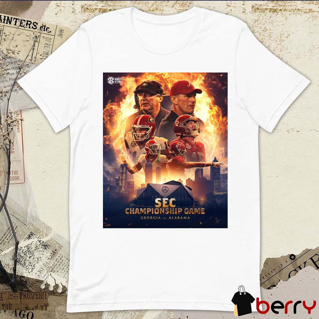 Georgia Bulldogs Vs Alabama Crimson Tide 2025 SEC Championship Game at Mercedes-Benz Stadium Poster shirt