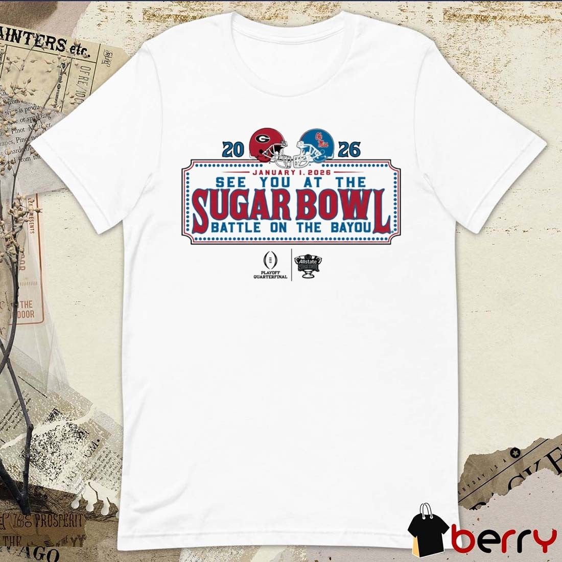 Georgia Bulldogs Vs Ole Miss Rebels January 1 2026 See You At The Sugar Bowl Battle On The Bayou t-shirt