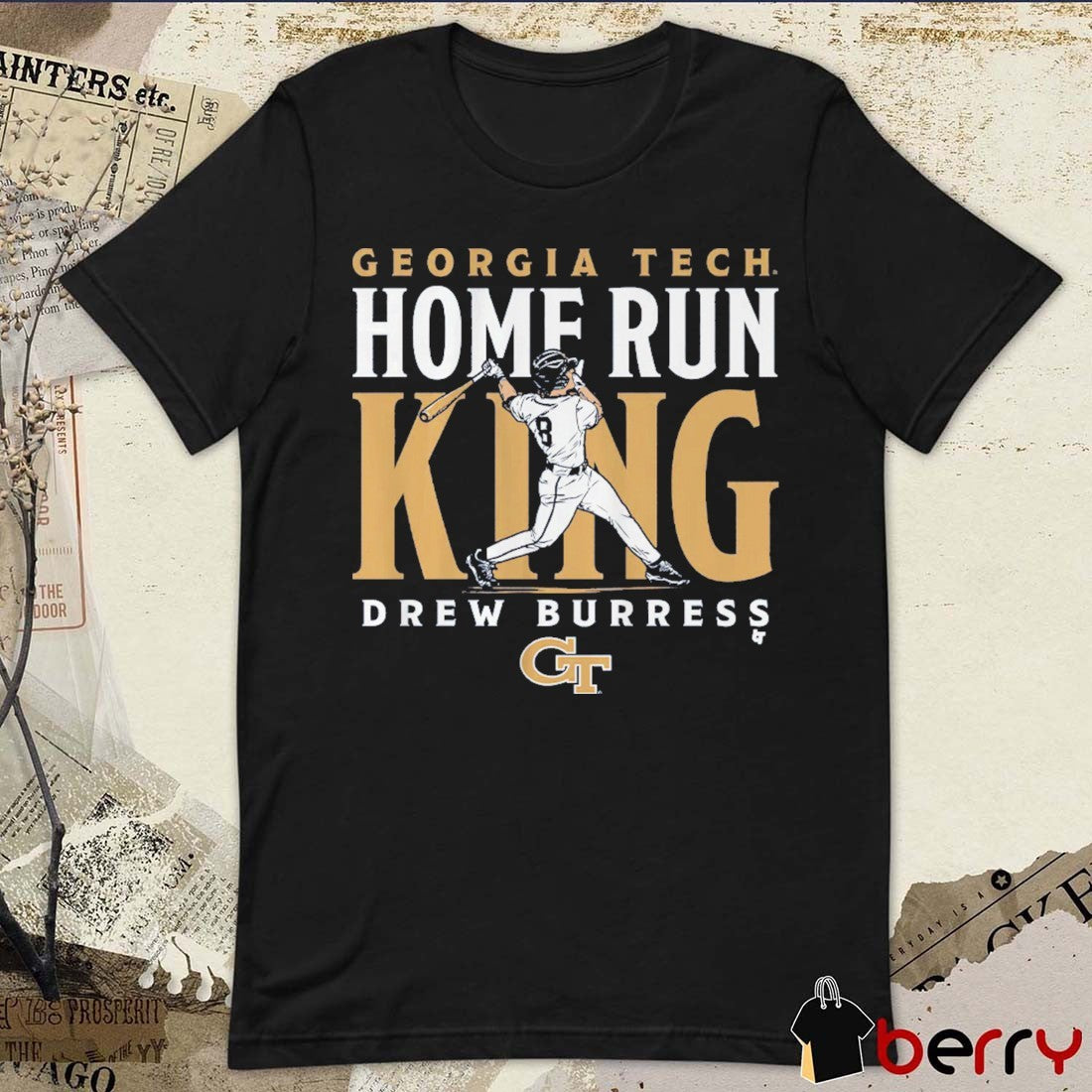 Georgia Tech Yellow Jackets Baseball Drew Burress Home Run King t-shirt