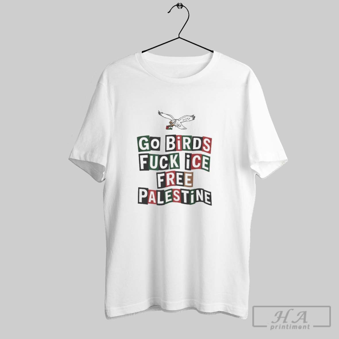 Official Go Birds Fuck Ice Free Palestine Statement Graphic