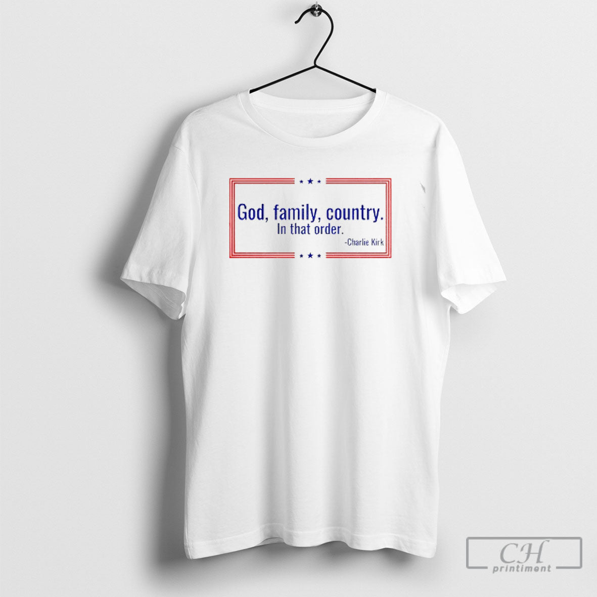 Official God Family Country In That Order Charlie Kirk Christian Faith America Shirt