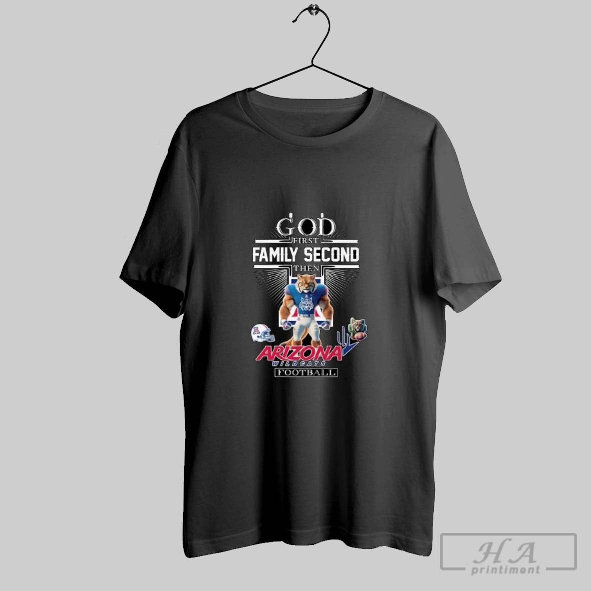 Official God First Family Second Then Arizona Wildcats Football Mascot 2025