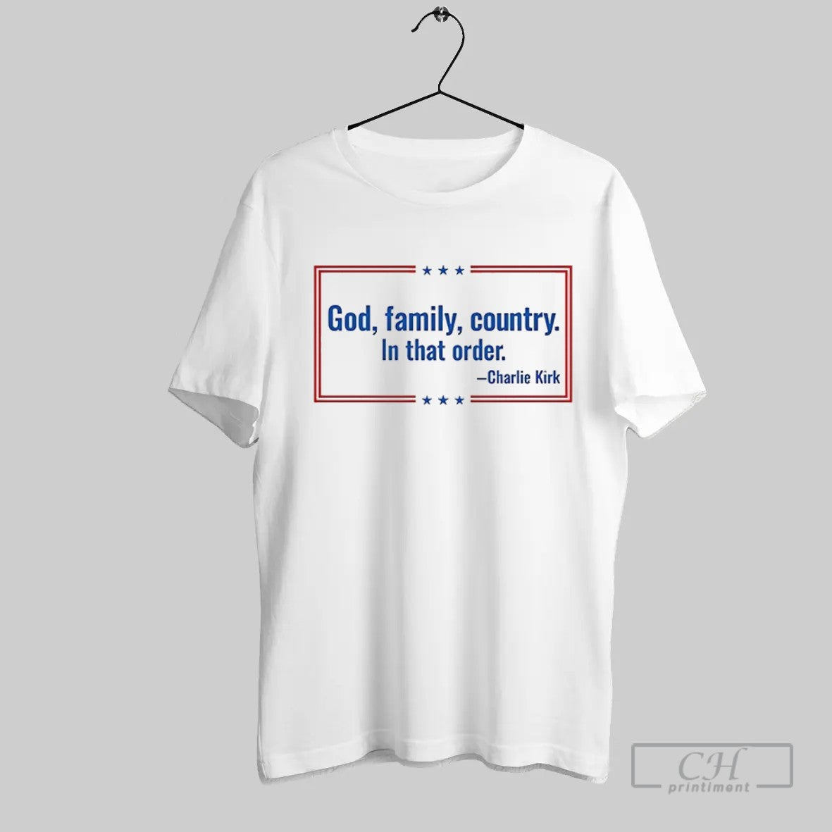 Official God Family Country In That Order Charlie Kirk T Shirt
