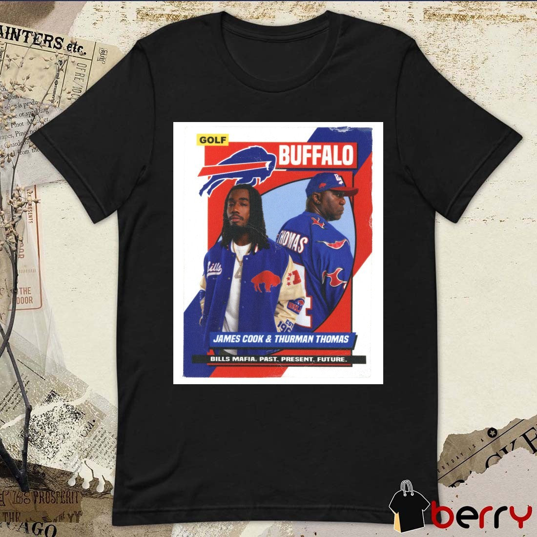 Golf Wang Buffalo Bills NFL James Cook and Thurman Thomas Bills Mafia Past Present Future Poster t-shirt