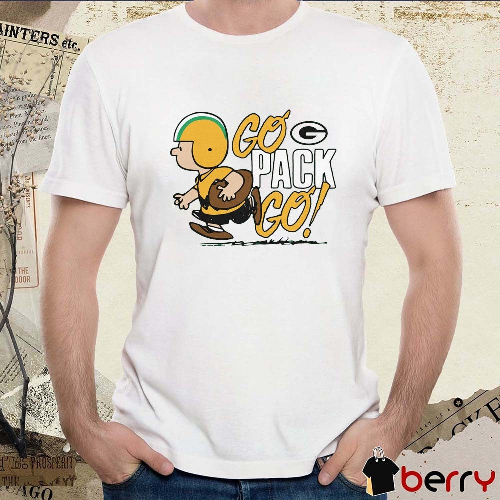 Green Bay Packers NFL Football Homage Peanuts Go Pack Go Painting t-shirt