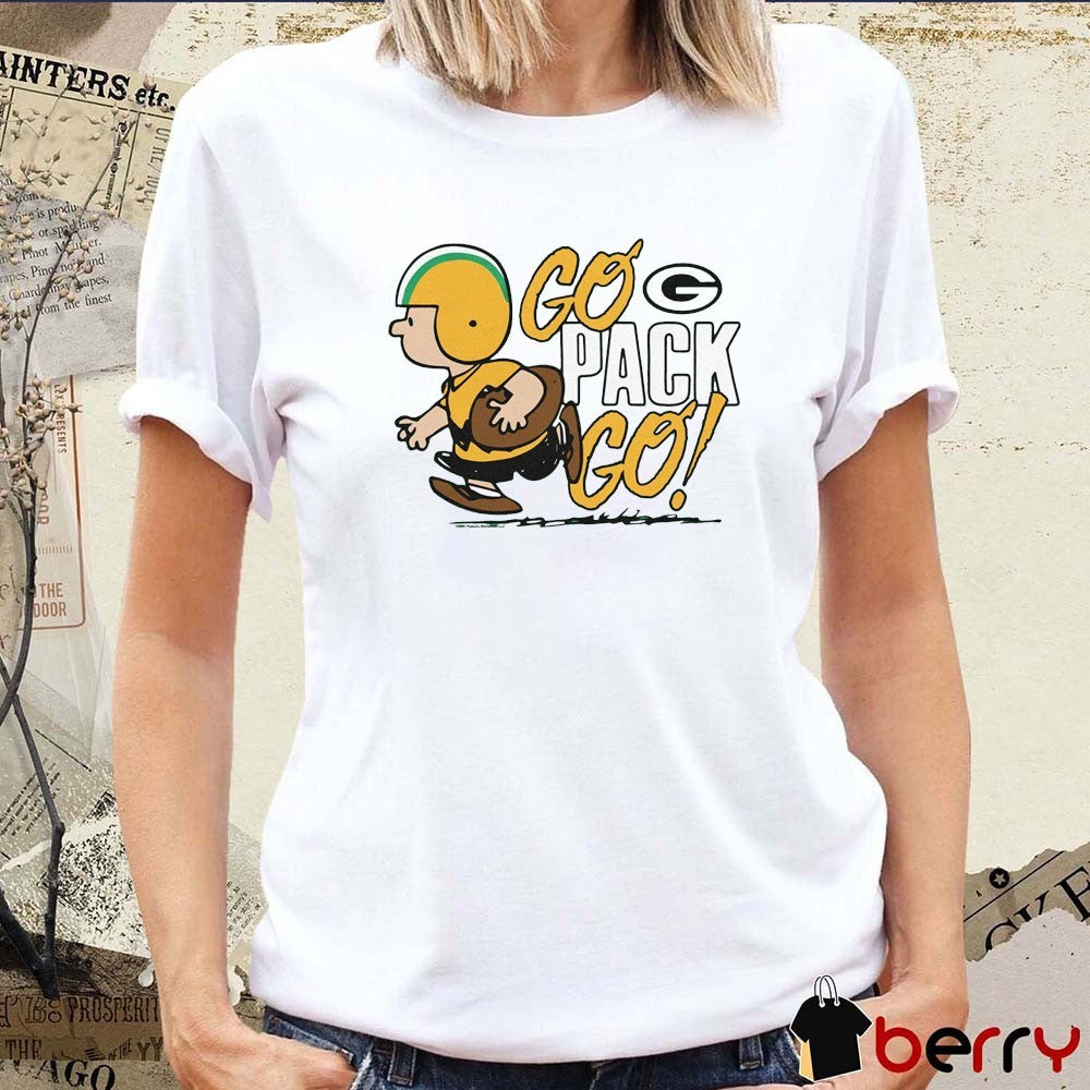 Green Bay Packers NFL Football Homage Peanuts Go Pack Go Painting t-shirt