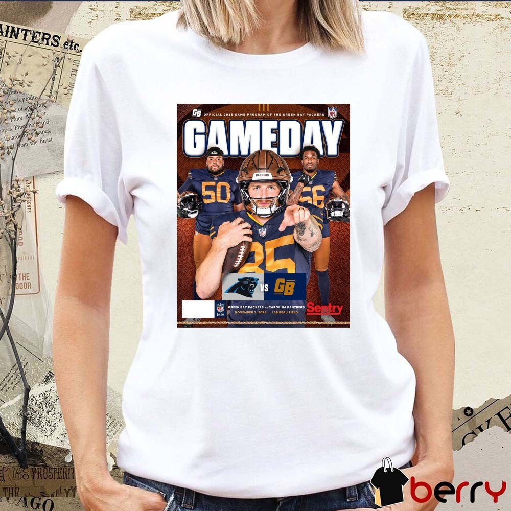 Green Bay Packers Vs Carolina Panthers NFL Gameday Program November 2 2025 Lambeau Field Poster t-shirt