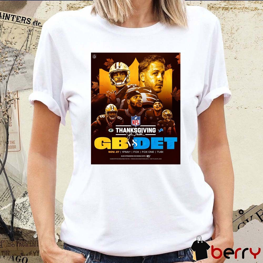 Green Bay Packers Vs Detroit Lions NFL Thanksgiving November 27 2025 Poster t-shirt
