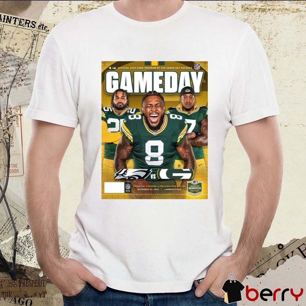 Green Bay Packers Vs Philadelphia Eagles Gameday Program November 10 2025 Lambeau Field Poster t-shirt