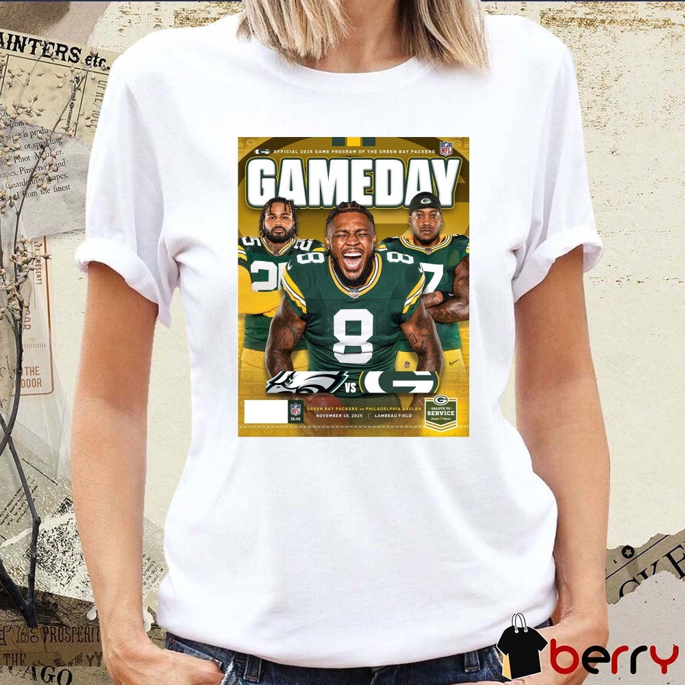 Green Bay Packers Vs Philadelphia Eagles Gameday Program November 10 2025 Lambeau Field Poster t-shirt