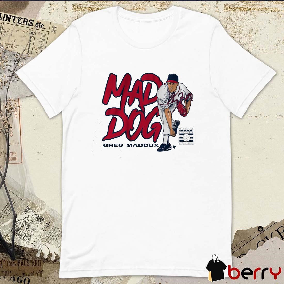 Greg Maddux Mad Dog Atlanta Braves National Baseball Hall Of Fame Graphic Signature t-shirt